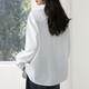 The same brand of women's tops and shirts for women 2025 new loose casual long-sleeved shirts, jackets, shirts, white M recommended (120-140 Jin Jin equals 0.5 kg) loose version