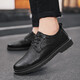 Mu Yifan zapatos para hombres zapatos de cuero casual de cuero de moda y versátiles zapatos de cuero británico de cuero para hombres jóvenes que aumentan los zapatos de la suela gruesa 9920 negros 39