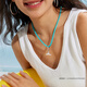 Lukfook Jewelry Platinum Ocean Series Platinum 950 Whale Tail Platinum Pendant with Eco-Friendly Necklace Couple Model GJT0020DS Gold Weight 5.87g Sky Blue
