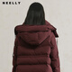 NEELLY Nali Shopping Mall's new winter style hooded mid-length casual commuter down jacket for women 90% white duck down Ankola red S
