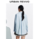 UR2025 Winter New Women's Casual Bow Decorated Long Sleeve Cardigan Shirt UYL250141 Blue S