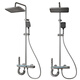 Jomoo's official flagship shower set, a complete set of piano keys, new digital display, all-copper constant temperature pressurized descaling nozzle, thickened model/piano keys/water gray-plated - digital display atmosphere light - constant temperature model - installation included