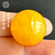 Yuzhi 1 item, 1 certificate, 1 shot, natural raw mineral chicken oil, yellow burnt leather, beeswax round beads, single bead diameter 22.9mm, 6.56g, diameter approximately 22.9mm, unique product G910