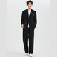 DK high-end men's suit suit men's casual loose handsome performance suit dress suit jacket engagement wedding suit forest black single jacket S (100-115Jin Jin equals 0.5 kg)