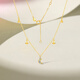 Saturday Fortune (ZLF) Two-tone 18K Gold Necklace for Women Symphony Moon Pendant as a Holiday Gift for Girlfriend 1.14-1.54g 40+5cm (price adjustable)