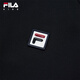 FILA children's clothing tops 2025 winter new style boys' plus velvet long-sleeved T-shirt dark black-BK 175
