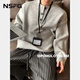 NSFG American Henry Neck Sweater Men's Winter Lazy Style Bottoming Sweater Casual Jacket Uniform Tops for Men and Women Light Gray L (100-115Jin Jin is equal to 0.5kg)