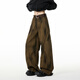 IZEXX American retro tie-dye scimitar pants men's autumn straight loose wide-leg casual overalls KY56 coffee color L