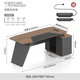 Jie'ao boss office chair combination manager president supervisor simple modern office furniture executive desk walnut color short cabinet 1.8 meters boss