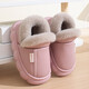 New autumn and winter cotton slippers for boys and girls, thick-soled, non-slip, indoor home, winter plus velvet, warm cotton slippers, triangle T-pink upgraded version 12 32/33 inner length 20CM