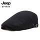 JEEP Autumn and Winter Hat Men's Cotton Peaked Hat Korean Version Light Board Solid Color Painter's Beret Women's Black One Size Adjustable