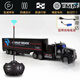 Mengbuluo Control Remoto Recargable Coche de Juguete Inercia Semirremolque para niños Camión Grande Contenedor de Transporte Simulación eléctrica Contenedor de ingeniería Frente Americano Negro + Contenedor de Compartimento Negro Camión Contenedor con Control Remoto con batería Recargable