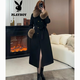 Playboy (PLAYBOY) off-season deal with rich woman daughter down coat women's big fur collar long coat down jacket slimming temperament black with fur collar official flagship version with shipping insurance S 80-105