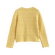 
InMAN (INMAN) Fashion Simple Three-dimensional Crochet Knitted Cardigan for Women 2025 Autumn Elegant Versatile Retro Sweater Jacket Yellow M