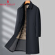 MONTAGUT brand men's wool coat men's lapel middle-aged and elderly dad's long knee-length woolen woolen windbreaker coat winter 2398 gray XL 180 size