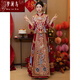 梦澜鸟凤冠霞帔嫁衣全套秀禾服婚服大码胖MM新娘结婚感中式婚纱龙凤褂女 兰庭 S
