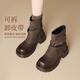 ZHR thick-soled short boots for women 2025 new winter retro pile boots Northeast plus velvet thickened Martin boots foreign style small short boots
