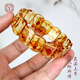 Yuzhi 1 object 1 certificate 1 shot natural amber flower amber hand row square hand brand bracelet female mother best friend gift flower amber hand row unique product G727