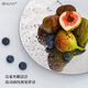 HUYO 304 stainless steel fruit plate living room high-end light luxury dried fruit snack display plate food grade thickened fruit tray SUS304 mirror plate large