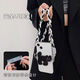 Xingyin mobile phone lanyard back clip cross-body carryable mobile phone back clip cute mobile phone chain integrated halter neck shoulder strap high-end pendant portable detachable carry-on anti-lost artifact pendant black and white mobile phone lanyard 130cm black cat clip back