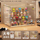 Haofanjie Figure Cabinet Display Cabinet Blind Box Display Box Bubble Mart Display Rack Storage Box Acrylic Doll Figure Box Fully Transparent Extra Large/Built-in 4 Layers Acrylic Fully Transparent, Magnetic Door, With Stickers