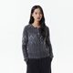Broadcast casual loose front shoulder jacquard knitted cardigan for women 25 winter new style temperament sweater jacket DDS4UD5147 G20 frost gray L