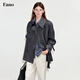 Fano studios Fan Luo Fano urban modern light drape classic raglan sleeve double breasted short windbreaker jacket for women 2026 spring floral gray ready stock M