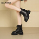 Daphne thick-soled Martin boots for women 2025 autumn and winter new British style short boots for women, fashionable and versatile black boots for women, slim boots, versatile black 5.5cm thick sole 37