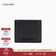 Calvin KleinJeans25 new autumn style men's business portable ck presbyopic letter full print card bag wallet gift 4D1085G UB1-Space Black One Size