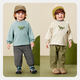 Minibala baby boy sweatshirt 2025 winter dinosaur outdoor fake two-piece turtleneck warm top
