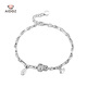 Aido diamond pt950 platinum gourd bracelet for women genuine platinum Fulu bamboo bracelet to attract wealth and fortune brand ingot bracelet Fulu bamboo bracelet 10.9-11.1g length 16+3cm