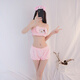 Ting'er cute girly style autumn and winter sexy pajamas set sexy soft cute cartoon two-dimensional soft waxy three-piece home clothes pink (Melody tube top + shorts + eye mask) one size fits all 80-120Jin Jin equals 0.5 kg | Private delivery