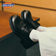 Dickies men's work shoes men's shoes low-cut casual shoes big-toe shoes business thick-soled leather shoes bright black 42