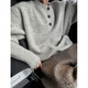 Yiran's knitted sweater for men in autumn and winter new style American lazy style retro Henry collar cleanfit high-end sweater for men gray XL recommended 115-140Jin Jin equals 0.5 kg