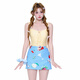 ShiKaiDi Dopamine Girl Yellow One-piece Sexy Suspenders Detachable Skirt Resort Hot Spring Swimsuit Women Sky Blue_Swimsuit + Skirt M_85-100Jin Jin equals 0.5 kg