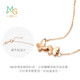 Chow Sang Sang 18K gold rose gold three-dimensional butterfly color gold necklace 91093N45 cm