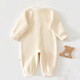 Xinnan baby warm velvet jumpsuit for spring, autumn and winter, warm velvet outdoor clothing for boys and girls, baby indoor rompers, beige bear warm velvet edged jumpsuit 66cm