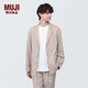MUJI Men's Jacket Long Sleeve Men's Jacket Men's Spring and Autumn Suit Small Suit AC1W3A4S Light Beige XL(180/104A)