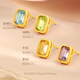 Shipulin 18K Gold Earrings Duobao K Gold Earrings Women's Zodiac Year Earrings DIY Combination Birthday Gift Amethyst (Single)