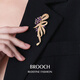 Mendali brooch for women, delicate micro-inlaid craftsmanship, suit corsage, high-end, exquisite, fashionable, high-end clothing pin accessories, rose gold