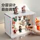 Jingdong-made blind box display box layered transparent dust-proof figure storage box Bubble Mart labubu display stand 3-layer ladder