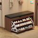 Shoe-changing stool at home, shoe cabinet and stool at the door, integrated bucket shoe rack, entrance good storage rack, drawer boot seat, 100cm wilderness oak color