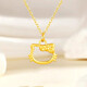 Chow Tai Fook pure gold 999 Kitty hollow cat gold pendant hellokitty bow clavicle necklace Chinese Valentine's Day gift KITTY cat pendant + 18k titanium gold chain (not fade for a long time) + country