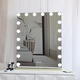 Large Square Makeup Mirror with Bulb Desktop LED Lamp Desktop Bedroom Makeup Mirror Internet Celebrity Smart Charging Vertical Style Gold 55*70+Socket+Bluetooth Speaker