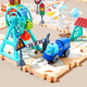 DADDY GUARD children's toys DIY puzzle assembly rail car electric locomotive birthday gift for boys and girls 2-8 years old 4 major themes - free small train 125pcs + exquisite hand-held gift box DIY puzzle assembly 2-3-5-7-8 years old