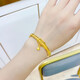 Fuwu yellow I gold 18IK Sansheng Sanshi bracelet for women 24Ik yellow I gold faded multi-circle blessing sign Lotus style Nei Jing 54