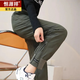 Hengyuanxiang Winter Zippered Down Pants Women's 2025 Small Mother's Wear Warm Leggings Pants Winter Ski Cotton Pants Army Green (Winter Warmth and Cold Resistance) 239# M Recommended 100Jin Jin is equal to 0.5kg