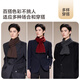 JIUMU pure wool interspersed small scarf for men in autumn and winter, men's warm neck scarf, boys' winter lightweight neck protection short scarf