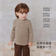 Babylove clearance infant warm t-shirt spring and autumn long-sleeved striped bottoming shirt for boys and girls, versatile for going out, khaki 80