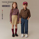 Teenie Weenie Kids 25-year-old preppy long-sleeved plaid shirt for boys and girls, burgundy 160 cm